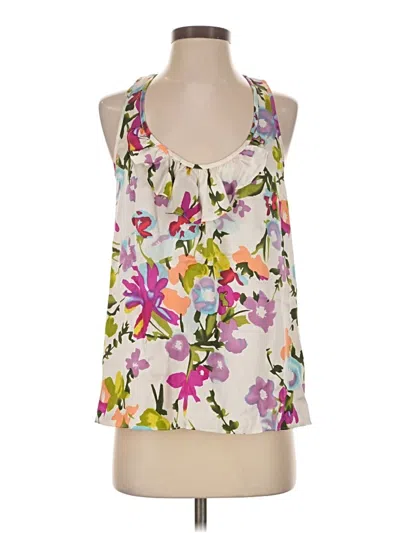 Pre-owned Alice & Trixie Sleeveless Silk Top Ivory Halter Neckline Tops