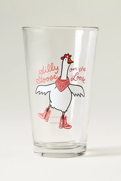 Alice & Wonder Silly Goose Pint Glass In Transparent