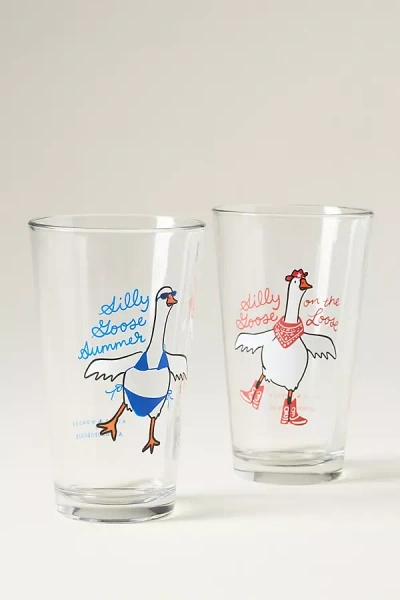 Alice & Wonder Silly Goose Pint Glass In Transparent