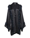 Alice Archer Woman Overcoat Black Size M Silk In Black