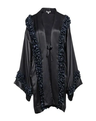 Alice Archer Woman Overcoat Black Size M Silk