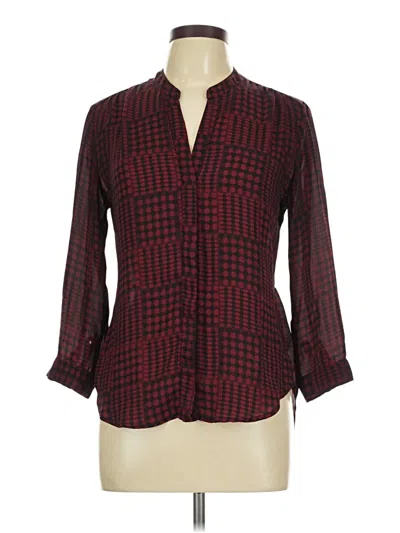 Pre-owned Alice Blue 3/4 Sleeve Blouse In Burgundy