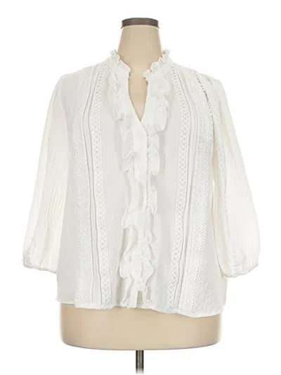 Pre-owned Alice Blue 3/4 Sleeve Blouse In Ivory