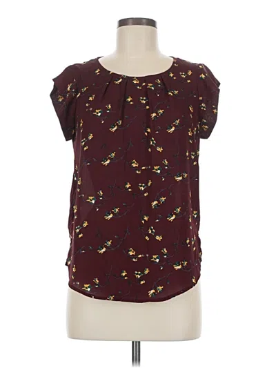 Pre-owned Alice Blue Short Sleeve Blouse In Burgundy
