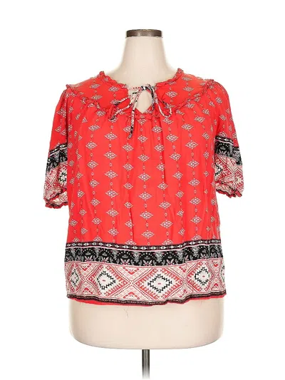 Pre-owned Alice Blue Short Sleeve Blouse In Red