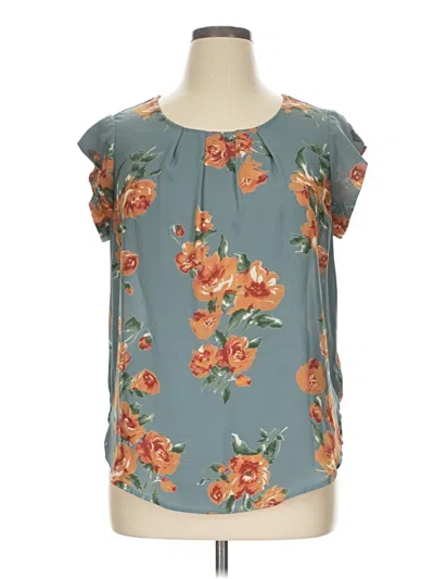 Pre-owned Alice Blue Short Sleeve Blouse In Teal