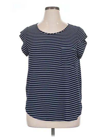 Pre-owned Alice Blue Short Sleeve Top Blue Scoop Neck Tops