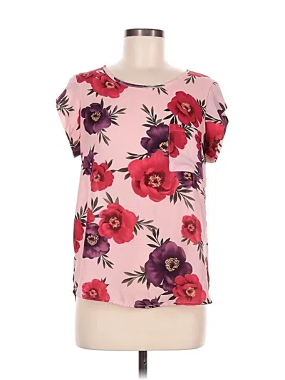 Pre-owned Alice Blue Short Sleeve Top Pink Scoop Neck Tops