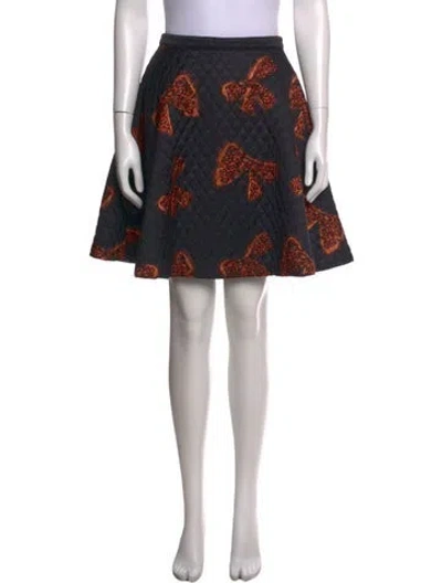 Pre-owned Alice By Temperley Animal Print Mini Skirt In Black