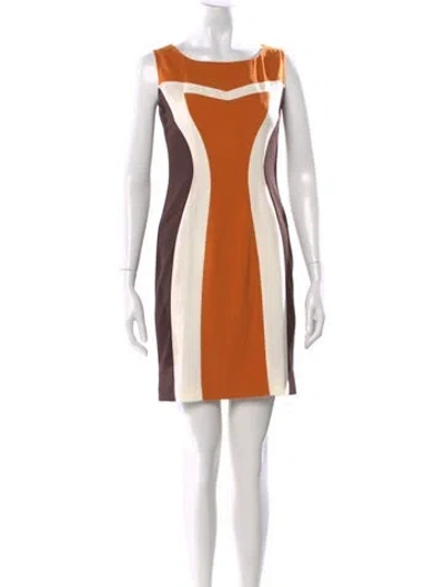 Pre-owned Alice By Temperley Colorblock Pattern Mini Dress In Orange