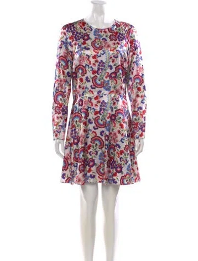 Pre-owned Alice By Temperley Floral Print Mini Dress In White