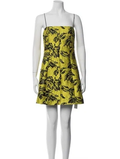Pre-owned Alice By Temperley Floral Print Mini Dress In Yellow