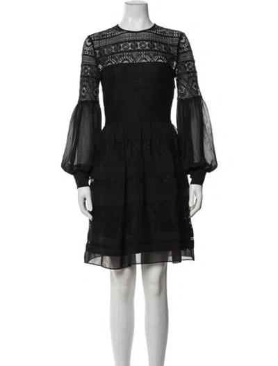 Pre-owned Alice By Temperley Lace Pattern Mini Dress In Black