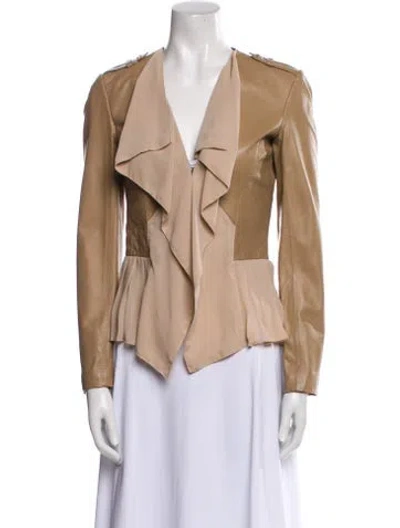 Pre-owned Alice By Temperley Leather Biker Jacket In Neutral