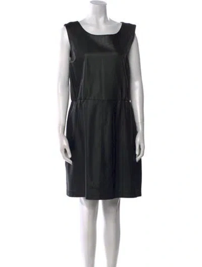 Pre-owned Alice By Temperley Leather Knee-length Dress In Black