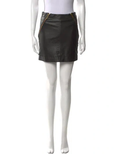 Pre-owned Alice By Temperley Leather Mini Skirt In Black