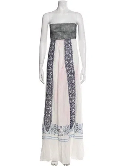 Pre-owned Alice By Temperley Paisley Print Long Dress In White