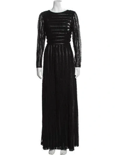 Pre-owned Alice By Temperley Patterned Long Dress In Black