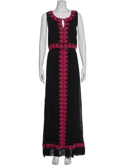 Pre-owned Alice By Temperley Printed Long Dress In Black
