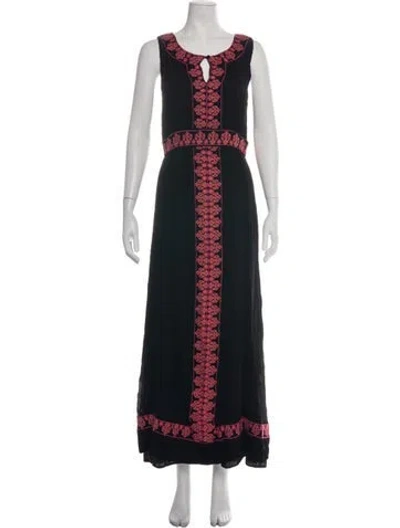 Pre-owned Alice By Temperley Printed Long Dress In Black