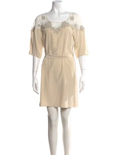 Pre-owned Alice By Temperley Silk Mini Dress W/ Tags In Neutral