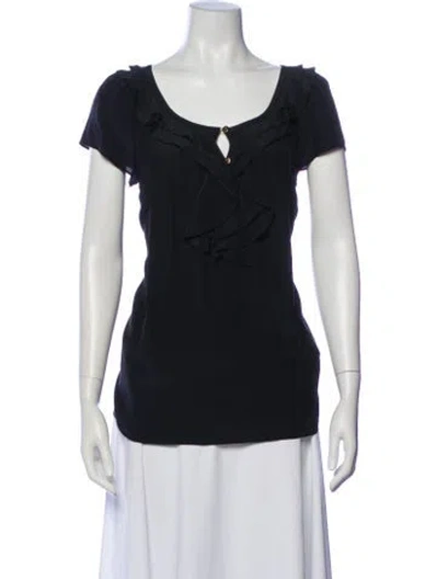 Pre-owned Alice By Temperley Silk Scoop Neck Top In Gray