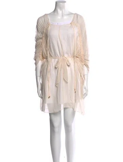 Pre-owned Alice By Temperley Square Neckline Mini Dress W/ Tags In Neutral