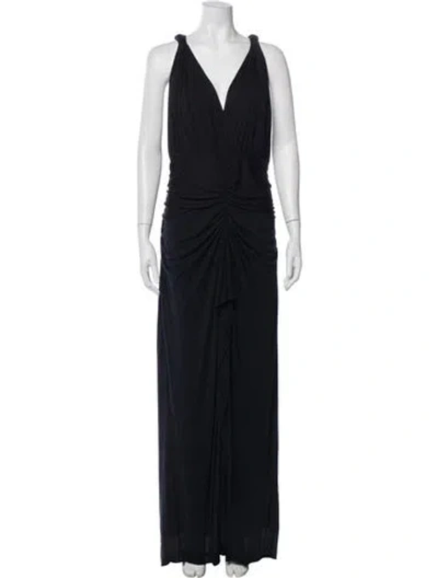 Pre-owned Alice By Temperley V-neck Long Dress In Black