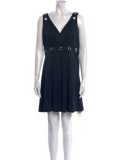 Pre-owned Alice By Temperley V-neck Mini Dress In Black