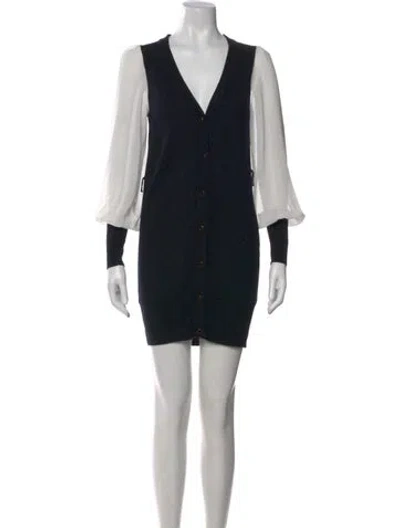 Pre-owned Alice By Temperley V-neck Mini Dress In Black