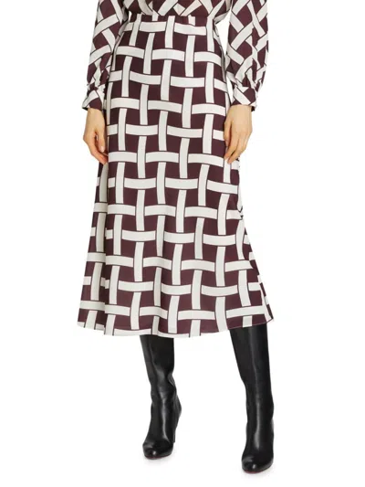 Alice By Temperley Women's Heidi Basketweave Print Midi Skirt