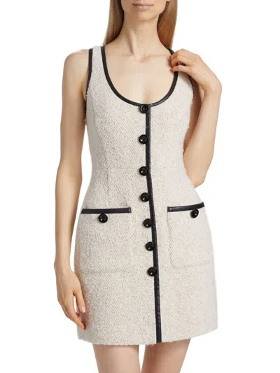 Alice By Temperley Women's Zola Tweed Sleeveless Minidress In Ivory Camel