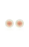 Alice Cicolini 9k Yellow Gold Summer Snow Cocktail Double Stud Earrings In Multi