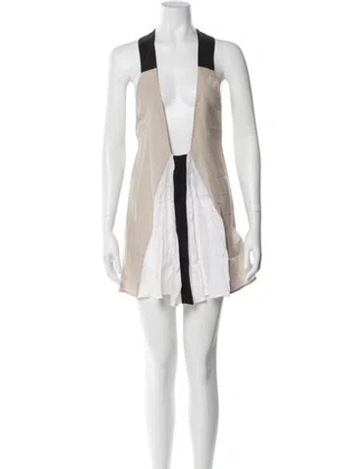 Pre-owned Alice Mccall Colorblock Pattern Mini Dress In Neutral