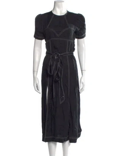 Pre-owned Alice Mccall Crew Neck Midi Length Dress In Black