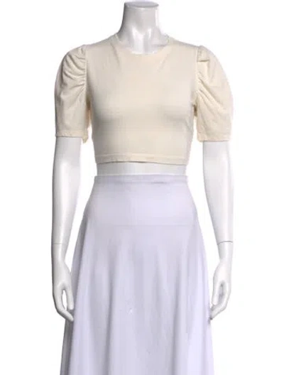 Pre-owned Alice Mccall Crew Neck Short Sleeve Crop Top In Neutrals