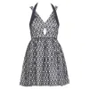 Alice Mccall Dust To Glory Eyelet Overlay Halter Mini Dress In Black