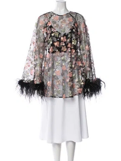Pre-owned Alice Mccall Floral Print Crew Neck Blouse In Multicolor