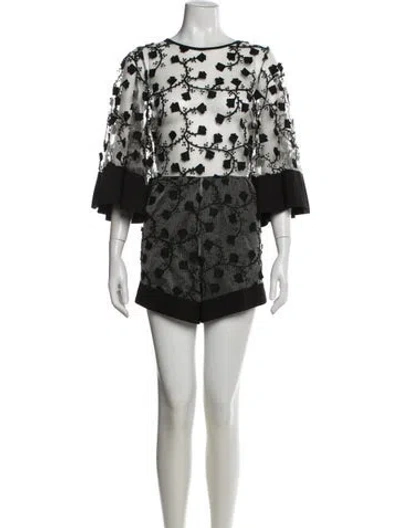 Pre-owned Alice Mccall Floral Print Crew Neck Romper In Multi