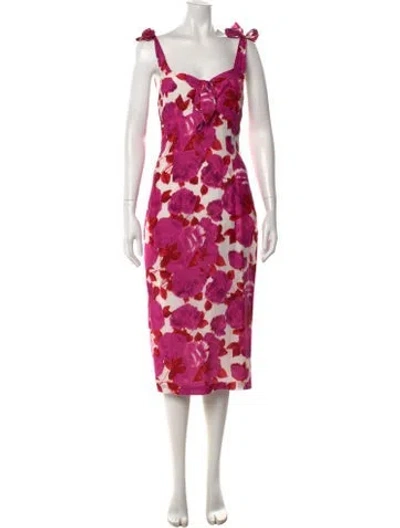 Pre-owned Alice Mccall Floral Print Knee-length Dress In Purple