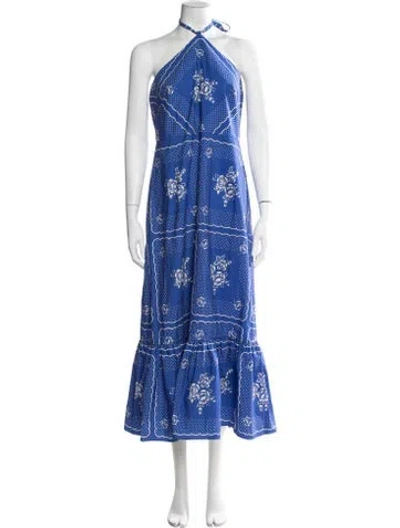 Pre-owned Alice Mccall Floral Print Long Dress In Blue