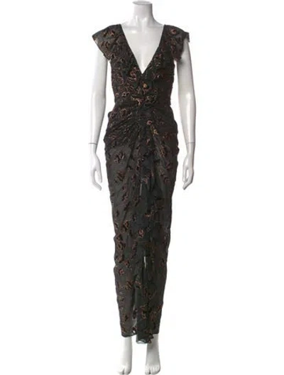 Pre-owned Alice Mccall Floral Print Long Dress In Multi