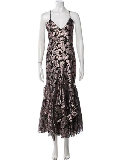 Pre-owned Alice Mccall Floral Print Long Dress In Multi