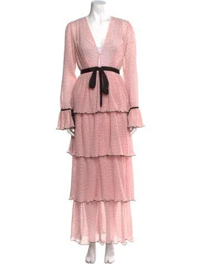 Pre-owned Alice Mccall Floral Print Long Dress In Pink