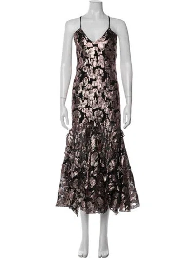 Pre-owned Alice Mccall Floral Print Midi Length Dress In Multi