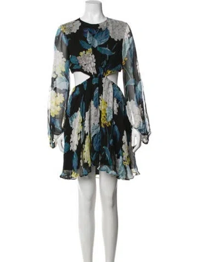 Pre-owned Alice Mccall Floral Print Mini Dress In Black