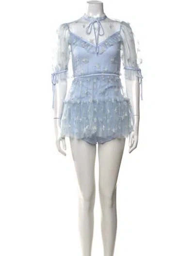 Pre-owned Alice Mccall Floral Print Mini Dress In Blue