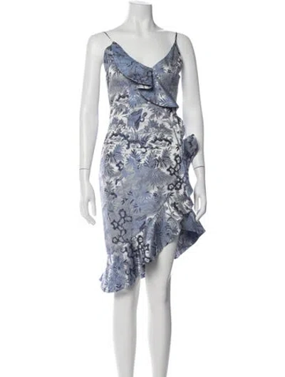 Pre-owned Alice Mccall Floral Print Mini Dress In Blue