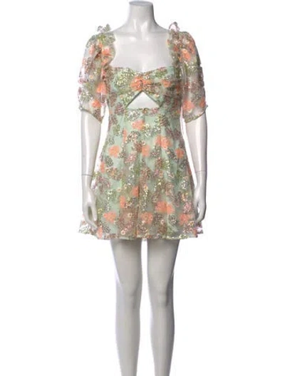 Pre-owned Alice Mccall Floral Print Mini Dress In Green