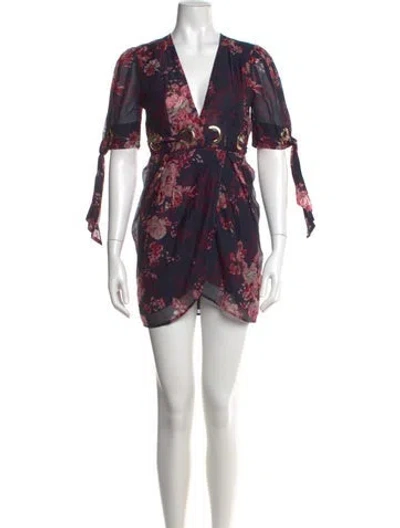 Pre-owned Alice Mccall Floral Print Mini Dress In Multi